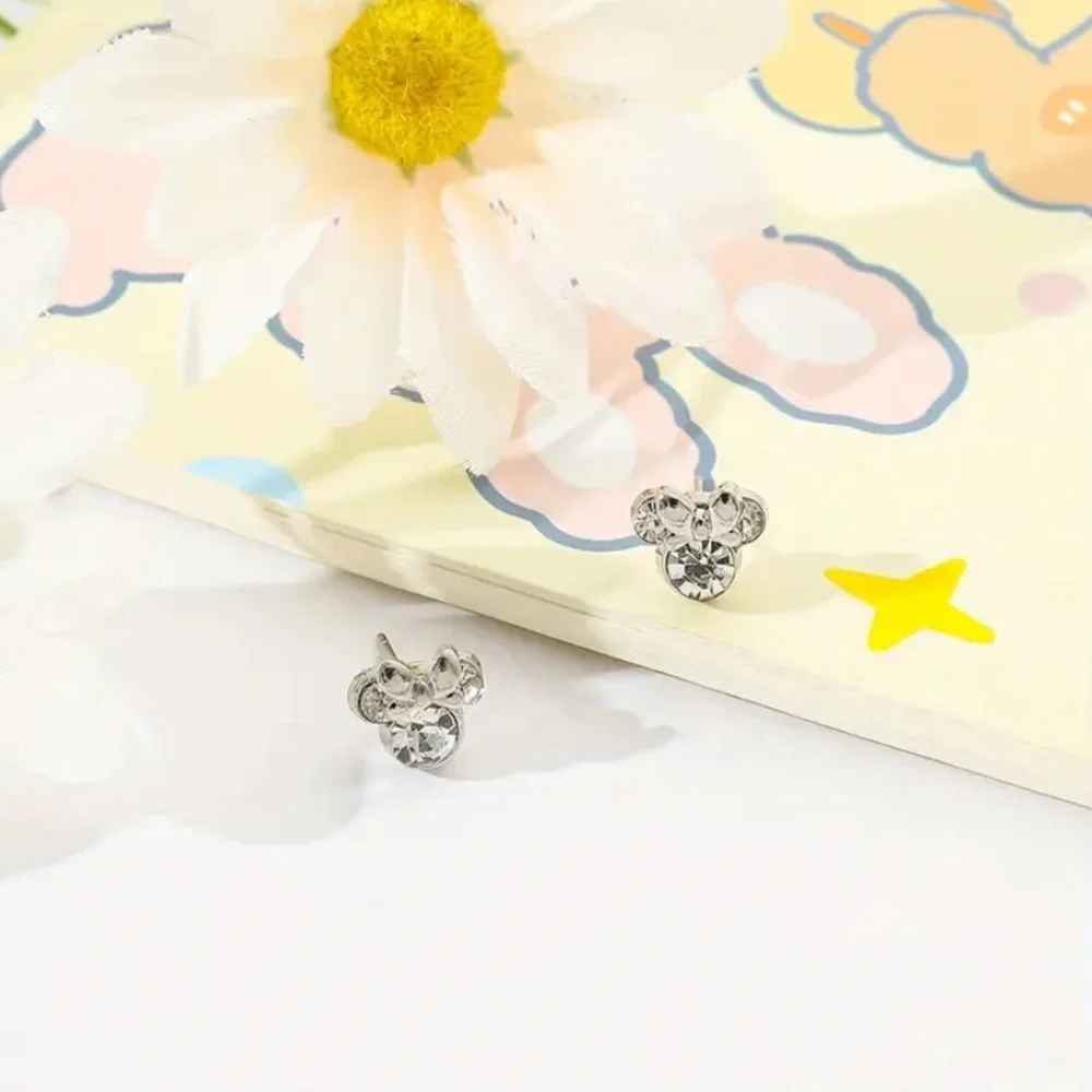 (New in Package) 3 pc Mickey Mouse Elegant Silver Necklace and Earring Set